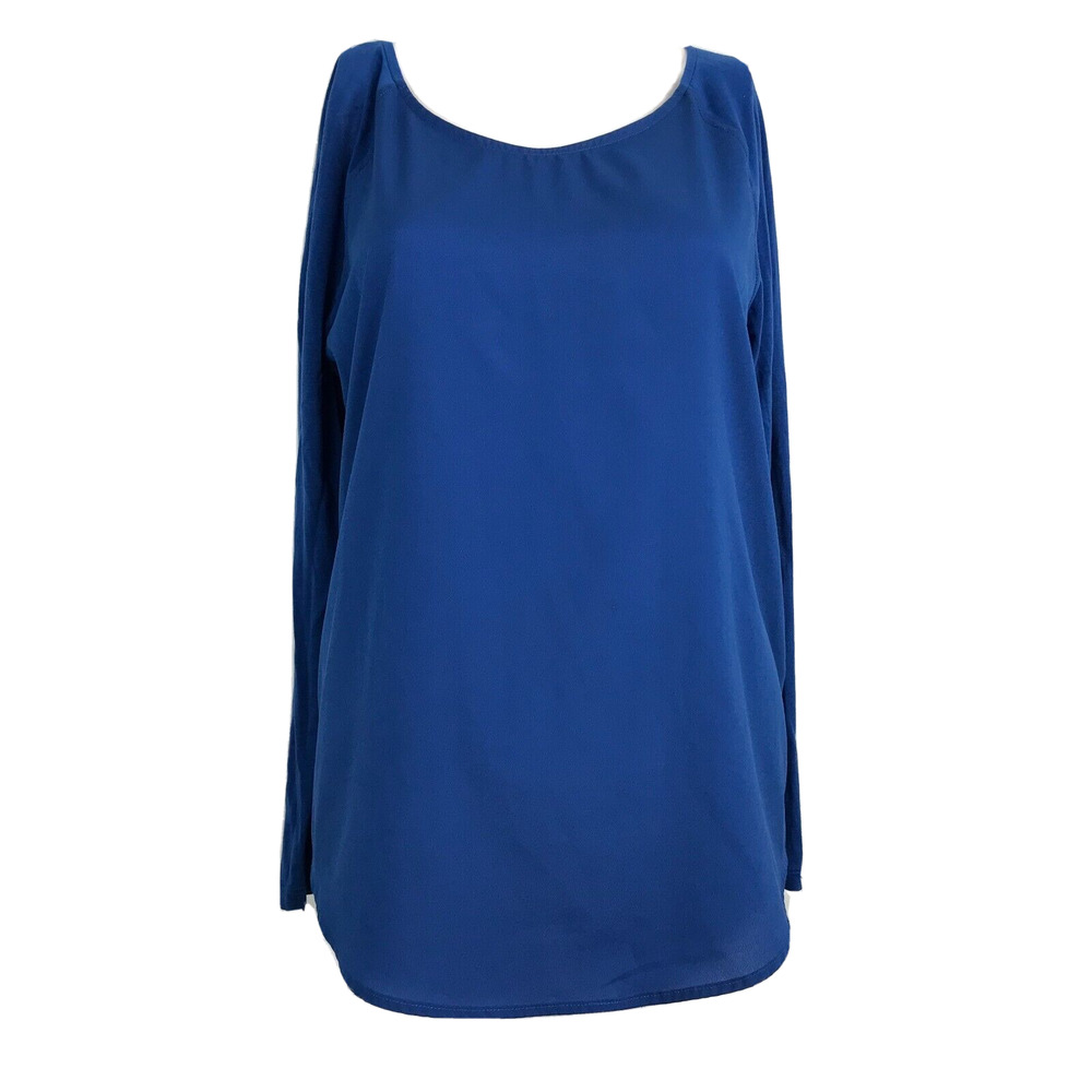 French Connection Shirt Womens Sz Medium Blue Long Sleeve Stretch Tunic
